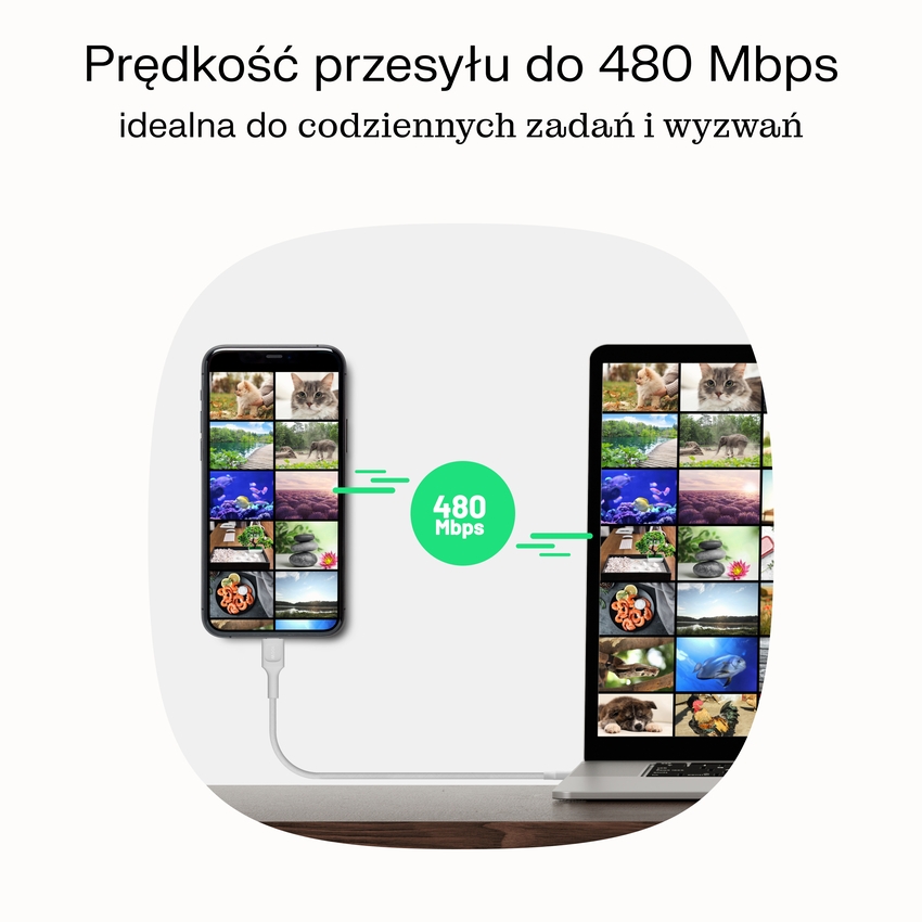 USB-C kabel 1.2m 100W Greencell PowerStream Fast Charging PD Mint Green (KABGC100PS120MG)